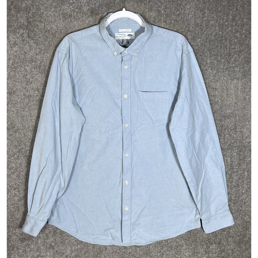 Old Navy The Oxford Button Down Shirt Mens Size XL Tall Blue Regular Fit Pocket